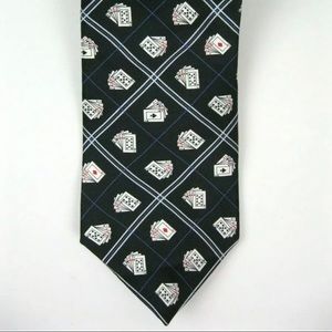 Tango Card Tricks Mens Silk Black Neck Tie necktie poker casino cards